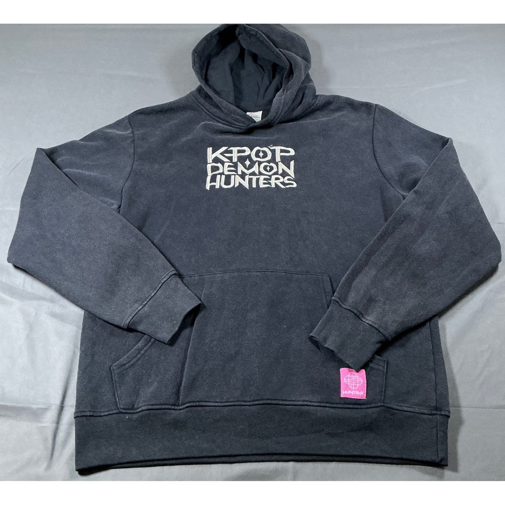 Netflix K-Pop Demon Hunters Graphic Hoodie Black Mens Medium Huntrax Golden